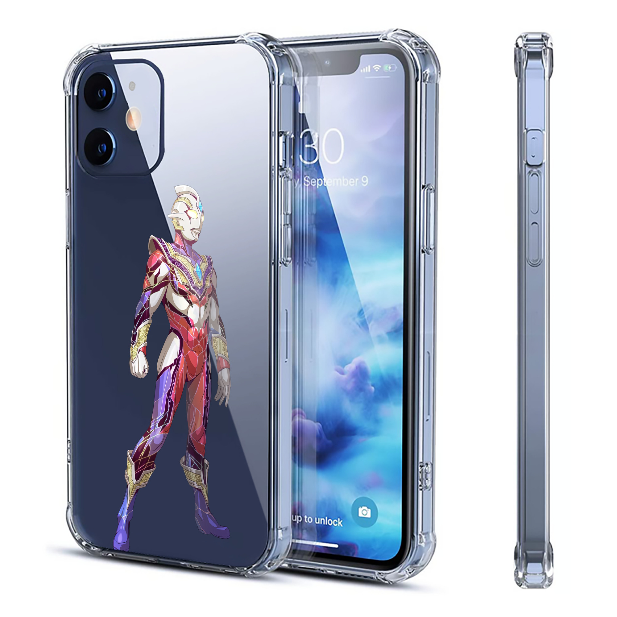 （画像用） ウルトラマン Ultraman 【iPhone 12シリーズ対応】透明スマホケース（クリアソフトケース）